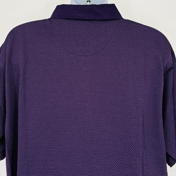 Alan Flusser Golf Performance Mens Size XXL Purple Polo Shirt Mini Dots NWOT - Picture 5 of 10